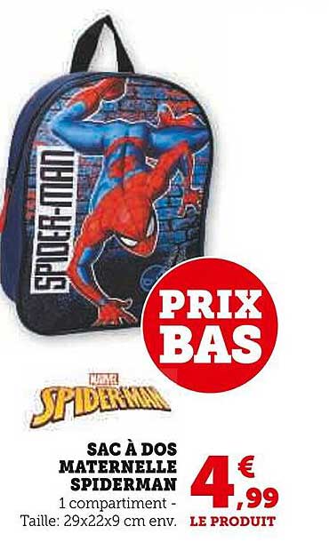 SAC À DOS MATERNELLE SPIDERMAN