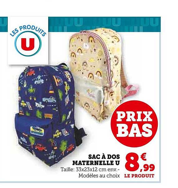 SAC À DOS MATERNELLE U