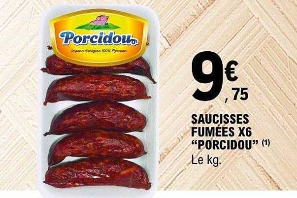 SAUCISSES FUMÉES X6 "PORCIDOU"