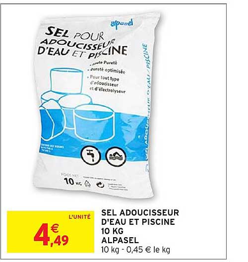 SEL ADOUCISSEUR D'EAU ET PISCINE 10 KG ALPASEL