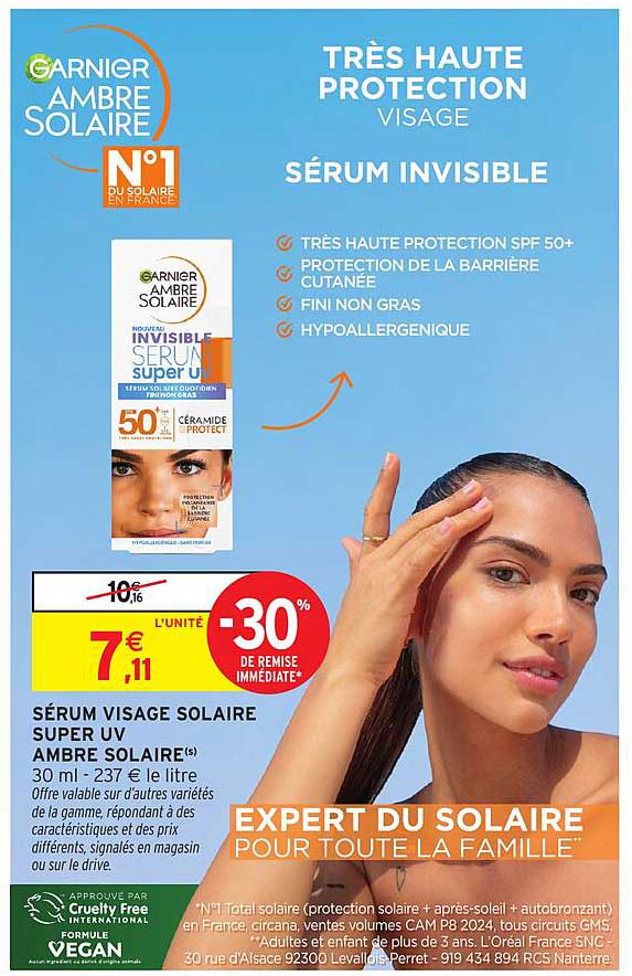SÉRUM VISAGE SOLAIRE SUPER UV AMBRE SOLAIRE