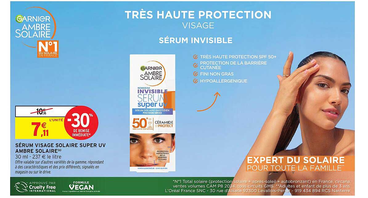 SÉRUM VISAGE SOLAIRE SUPER UV AMBRE SOLAIRE