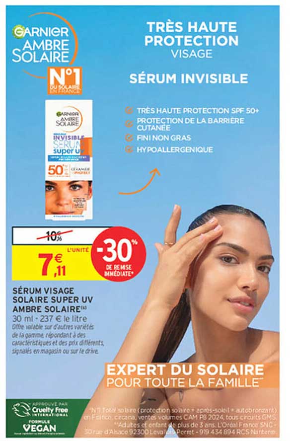 SÉRUM VISAGE SOLAIRE SUPER UV AMBRE SOLAIRE