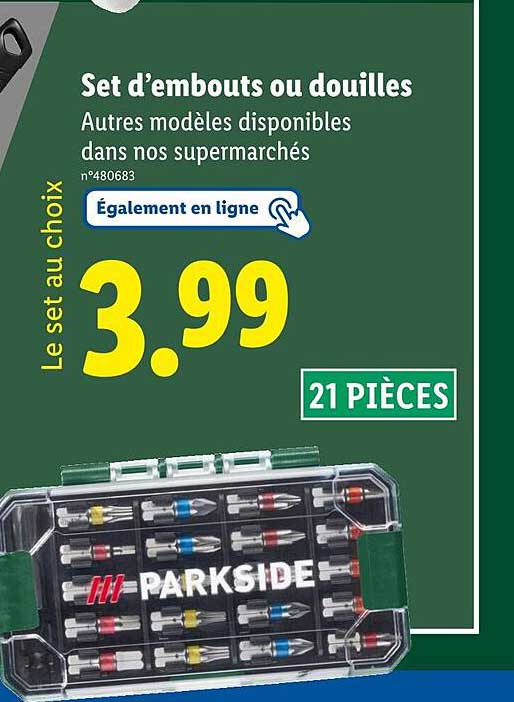 Set d’embouts ou douilles
