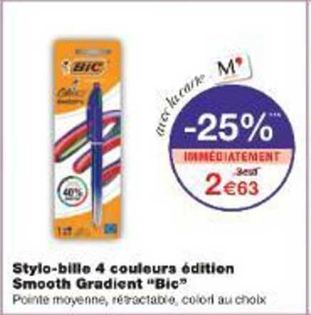 Stylo-bille 4 couleurs édition Smooth Gradient "Bic"