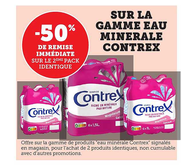 SUR LA GAMME EAU MINERALE CONTREX