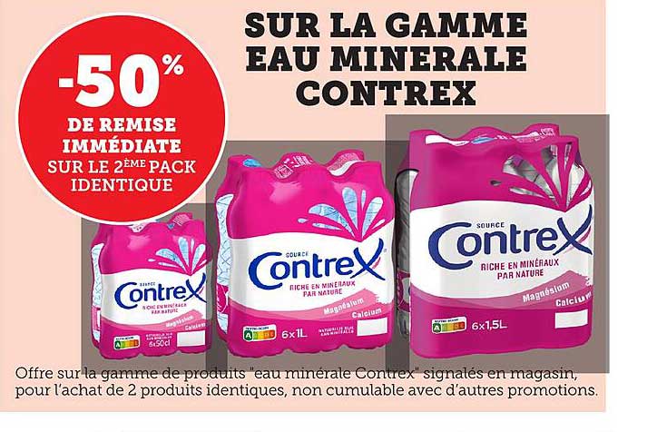 SUR LA GAMME EAU MINERALE CONTREX