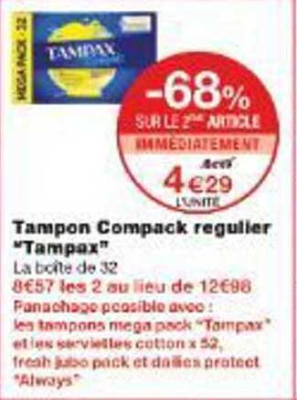 Tampon Compaq regular "Tampax"