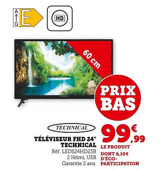 TÉLÉVISEUR FHD 24" TECHNICAL