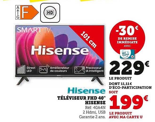 TÉLÉVISEUR FHD 40" HISENSE