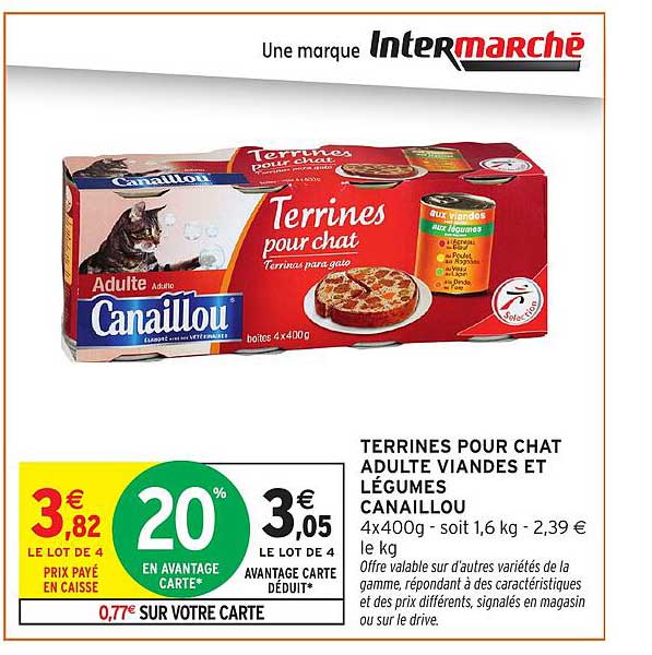 TERRINES POUR CHAT ADULTE VIANDES ET LÉGUMES CANAILLOU