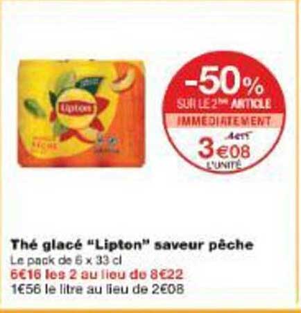 Thé glacé "Lipton" saveur pêche