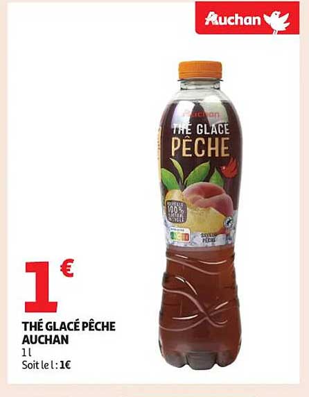 THÉ GLACÉ PÊCHE AUCHAN