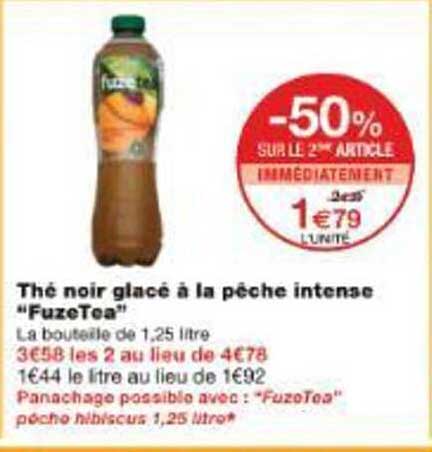 Thé noir glacé à la pêche intense "FuzeTea"