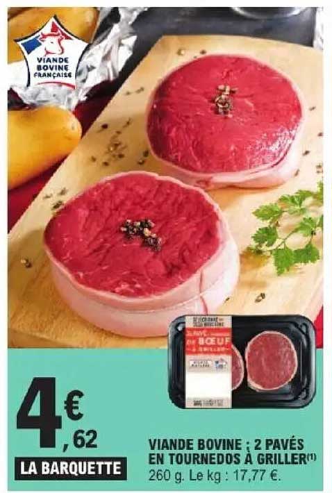 VIANDE BOVINE : 2 PAVÉS EN TOURNEAUX À GRILLER