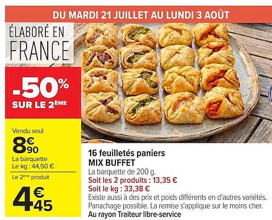 16 feuilletés paniers MIX BUFFET