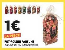 1€ LA PIÈCE POT-POURRI PARFUMÉ 10,5x7x30 cm. 140 g. Fleurs séchées.