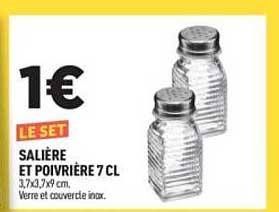 1€ LE SET SALIÈRE ET POIVRIÈRE 7 CL