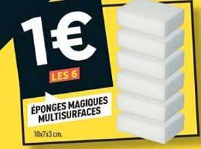 1€ LES 6 ÉPONGES MAGIQUES MULTISURFACES 10x7x3 cm