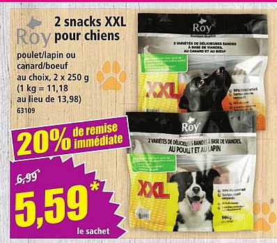 2 snacks XXL pour chiens