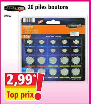 20 piles boutons