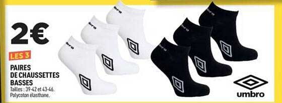 2€ LES 3 PAIRES DE CHAUSSETTES BASSES