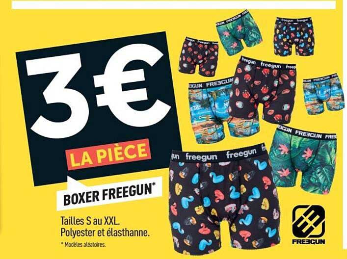 3€ LA PIÈCE BOXER FREEGUN*