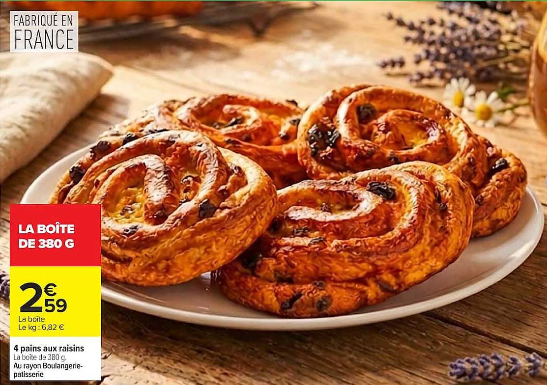 4 pains aux raisins