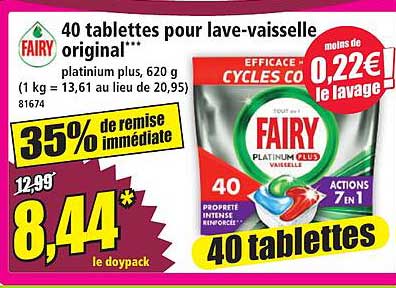 40 tablettes pour lave-vaisselle original**