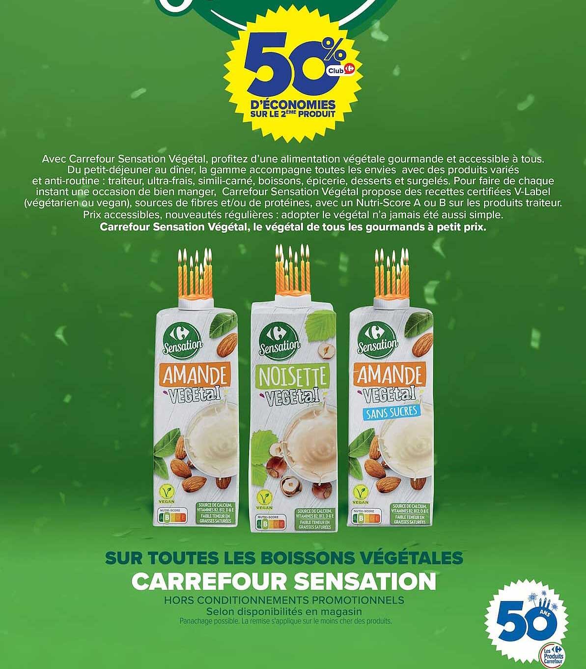 50% d'économies sur le 2ème produit