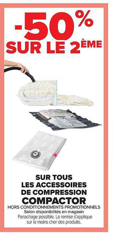 -50% SUR LE 2ÈME SUR TOUS LES ACCESSOIRES DE COMPRESSION COMPACTOR