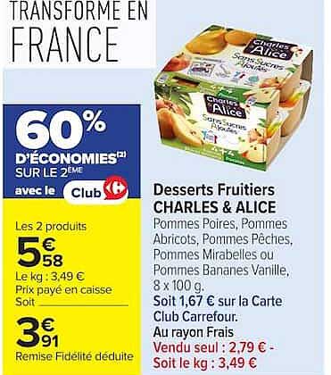 60% D'ÉCONOMIES SUR LE 2EME avec le Club Carrefour