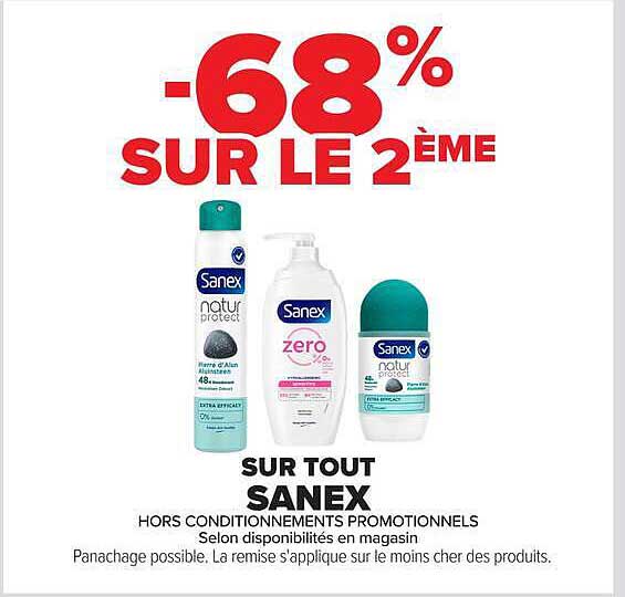 -68% SUR LE 2ÈME SUR TOUT SANEX
