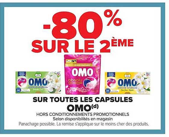 -80% SUR LE 2ÈME SUR TOUTES LES CAPSULES OMO