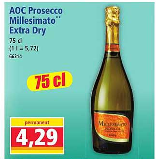 AOC Prosecco Millesimato** Extra Dry 75 cl