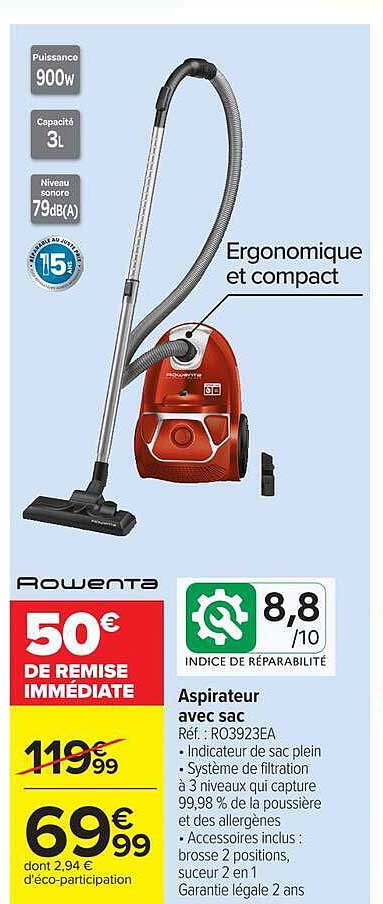 Aspirateur avec sac