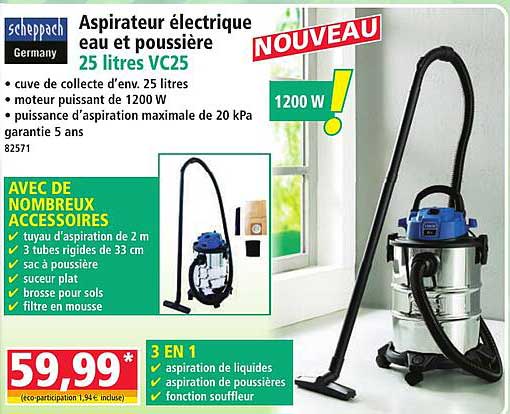 Aspirateur électrique eau et poussière 25 litres VC25