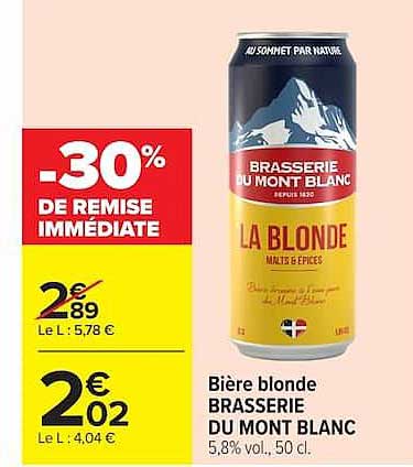Bière blonde BRASSERIE DU MONT BLANC