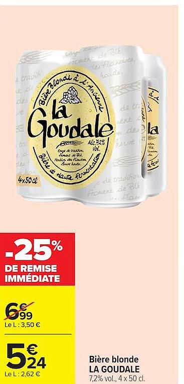 Bière blonde LA GOUDALLE 7,2% vol. 4 x 50 cl