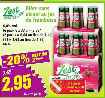 Bière sans alcool au jus de framboise