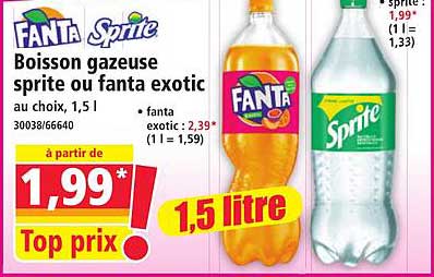 Boisson gazeuse sprite ou fanta exotic