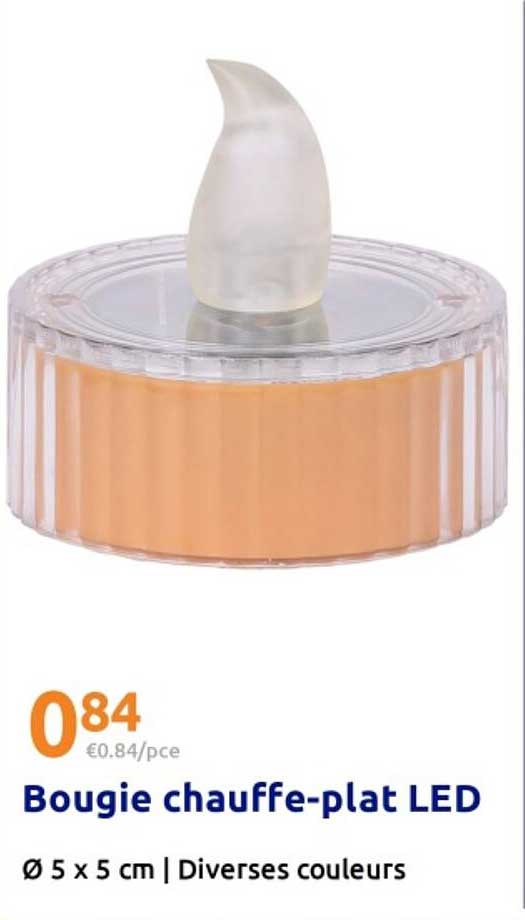 Bougie chauffe-plat LED