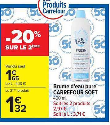 Brume d'eau pure CARREFOUR SOFT 400 ml