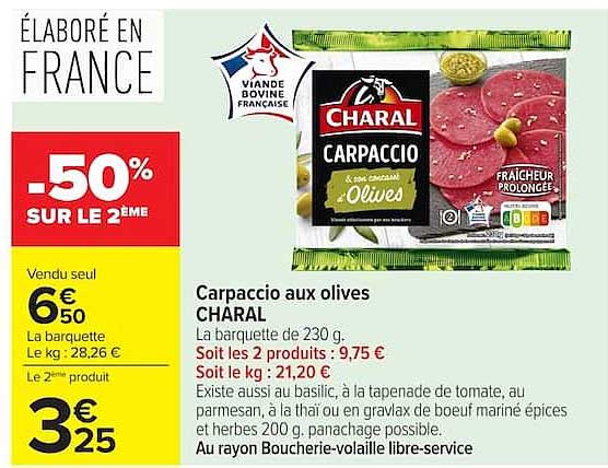 Carpaccio aux olives CHARAL