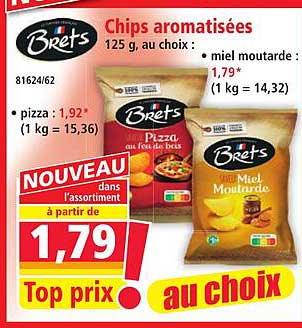 Chips aromatisées 125 g, au choix : miel moutarde :