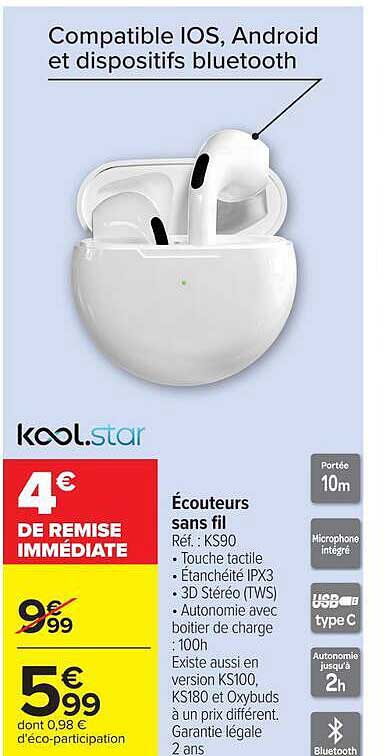 Compatible IOS, Android et dispositifs bluetooth