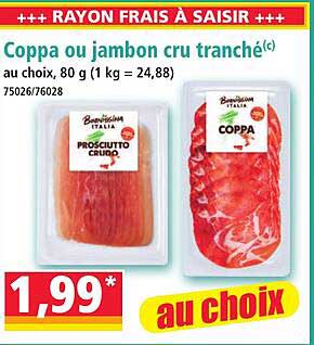 Coppa ou jambon cru tranché(c)
