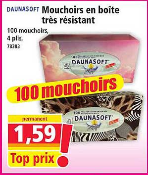 DAUNASOFT Mouchoirs en boîte très résistant