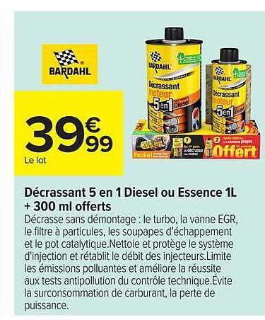 Décrassant 5 en 1 Diesel ou Essence 1L + 300 ml offerts