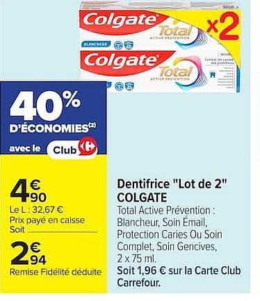Dentifrice "Lot de 2" COLGATE
